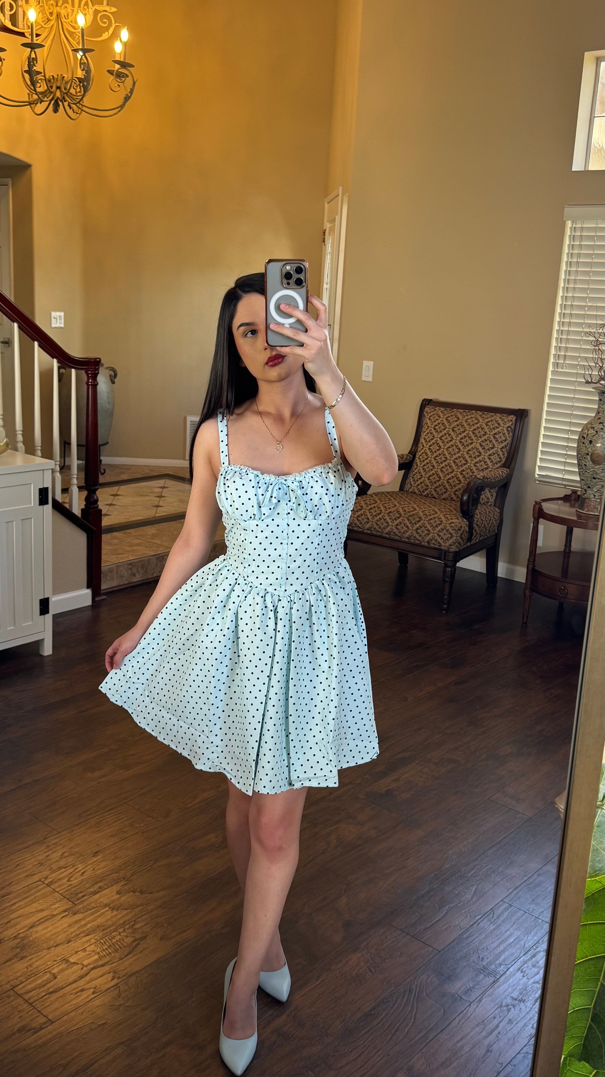 Blue Polka Dress Dot
