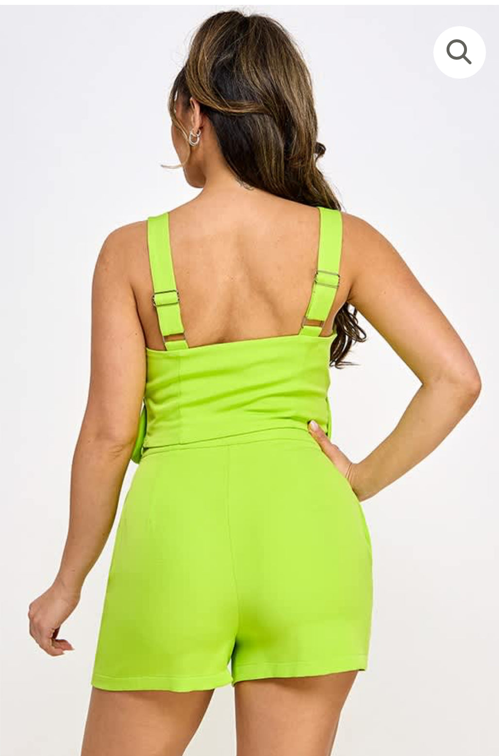 Lime Green Two-Piece Set with Bow Detail