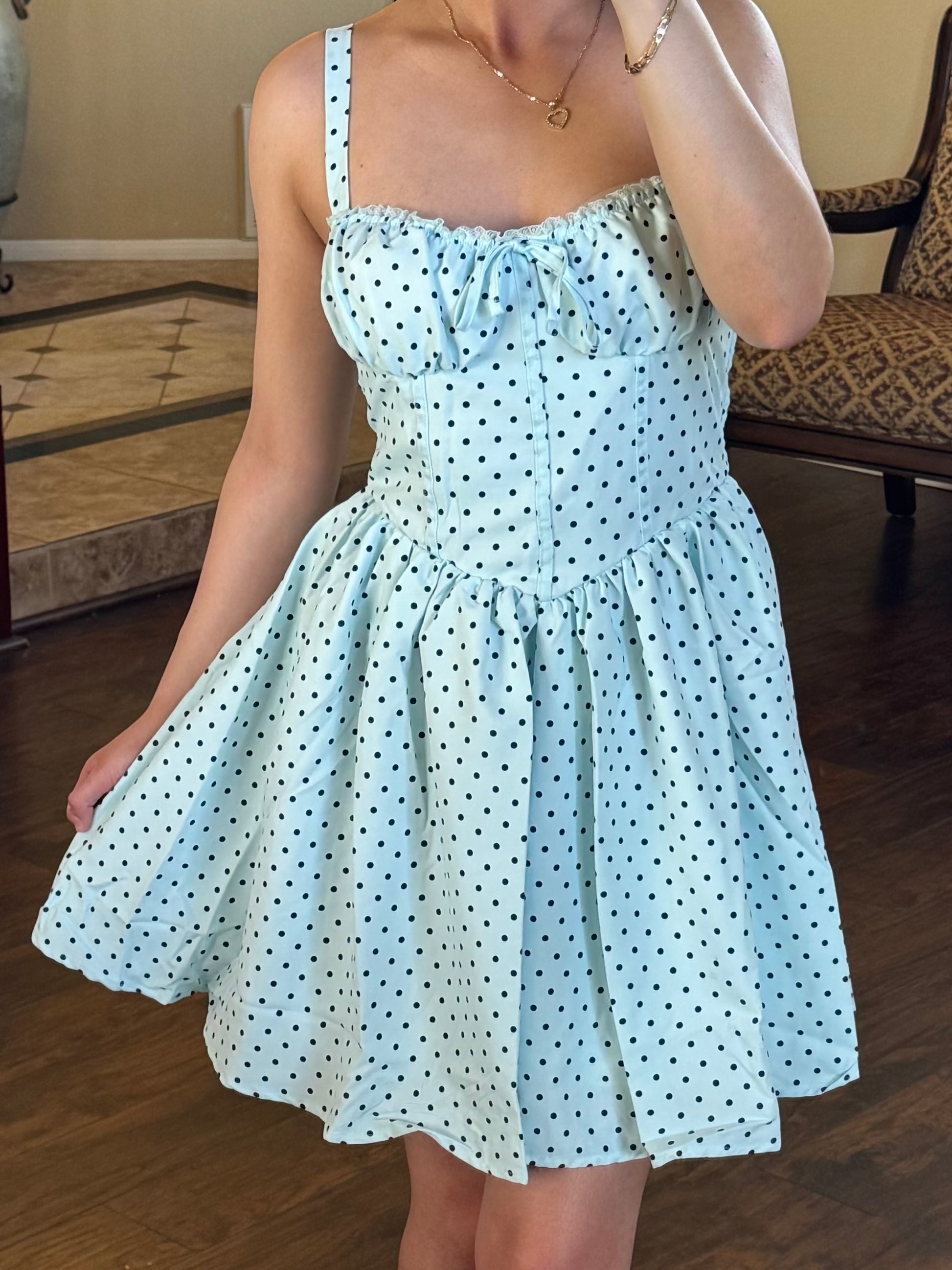 Blue Polka Dress Dot
